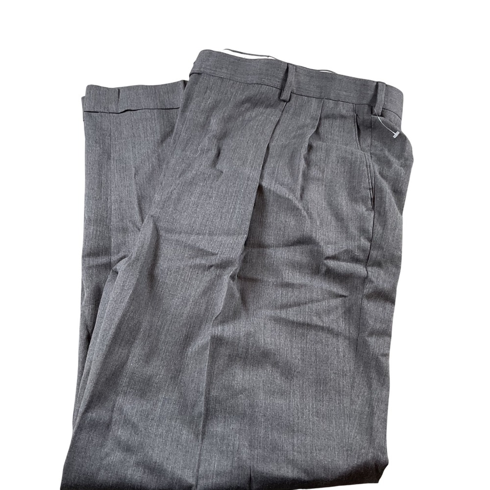 Louis Raphael Tailored Gray Wool‎ Blend Dress Pants Men's Pleated Cuffed 40x32